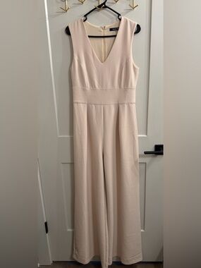 Sugarlips Sleeveless V-Neck Wide-Leg Jumpsuit in Blush